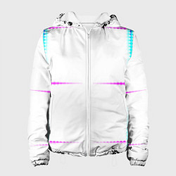 Куртка с капюшоном женская Color white blue pink stripes, цвет: 3D-белый