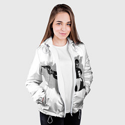 Куртка с капюшоном женская Леон рисунок, цвет: 3D-белый — фото 2