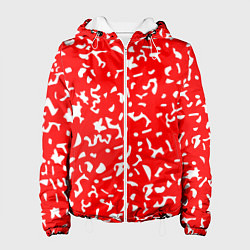 Куртка с капюшоном женская Красный яркий камуфляж, цвет: 3D-белый