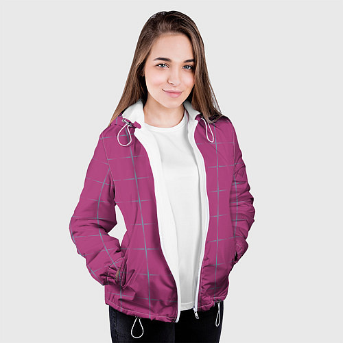 Женская куртка Color pink stripes / 3D-Белый – фото 3