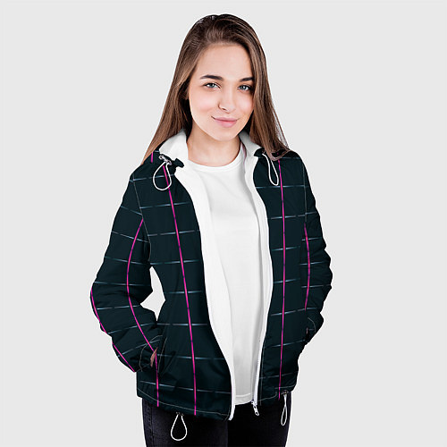 Женская куртка Color black stripes / 3D-Белый – фото 3