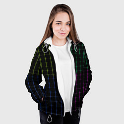 Куртка с капюшоном женская Color black multicolored stripes, цвет: 3D-белый — фото 2