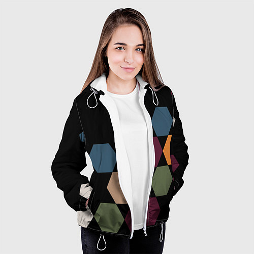 Женская куртка Honeycombs autumn colors / 3D-Белый – фото 3