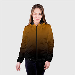 Куртка с капюшоном женская Orange gradient, цвет: 3D-черный — фото 2