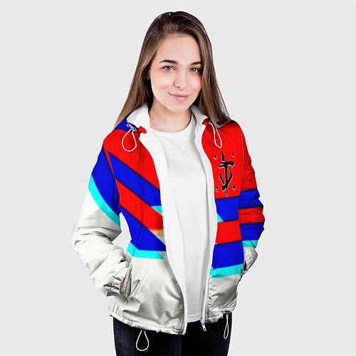 Женская куртка Doom geometry cyber sport / 3D-Белый – фото 3