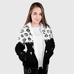 Куртка с капюшоном женская Doom черно белые аниме, цвет: 3D-белый — фото 2