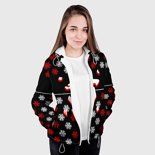 Женская куртка Doom winter pattern steel / 3D-Белый – фото 3