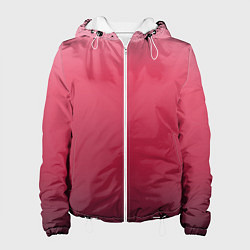 Куртка с капюшоном женская Градиент гранатовый, цвет: 3D-белый
