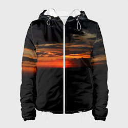 Куртка с капюшоном женская Закат на плато, цвет: 3D-белый