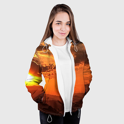 Женская куртка Закат на перевале актопрак / 3D-Белый – фото 3