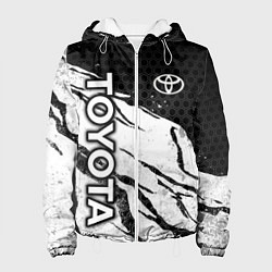 Куртка с капюшоном женская Toyota - черный и белый, цвет: 3D-белый