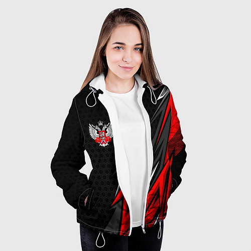 Женская куртка Федерация бокса - Россия / 3D-Белый – фото 3