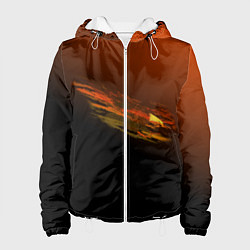 Куртка с капюшоном женская Орел в облаках - градиент, цвет: 3D-белый