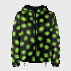 Куртка с капюшоном женская Неоновые бактерии, цвет: 3D-черный