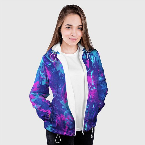 Женская куртка Абстракция / 3D-Белый – фото 3