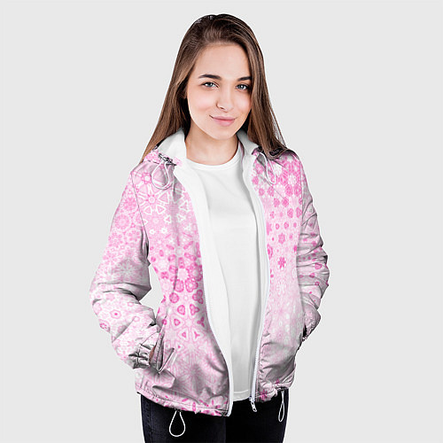 Женская куртка Розовая метаморфоза / 3D-Белый – фото 3
