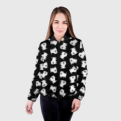 Куртка с капюшоном женская Annoying dog pattern - Undertale, цвет: 3D-черный — фото 2