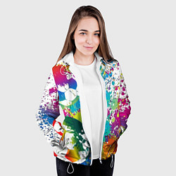 Куртка с капюшоном женская Краски футбола, цвет: 3D-белый — фото 2