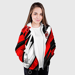 Куртка с капюшоном женская ФК Милан - абстракция, цвет: 3D-белый — фото 2