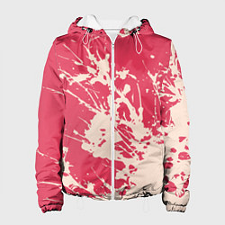Куртка с капюшоном женская Бежевый взрыв на розовом, цвет: 3D-белый