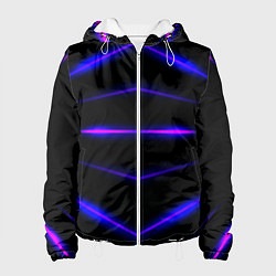 Куртка с капюшоном женская Color black neon stripes, цвет: 3D-белый