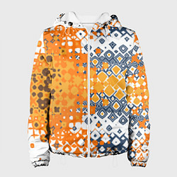 Куртка с капюшоном женская Геометрические разводы, цвет: 3D-белый