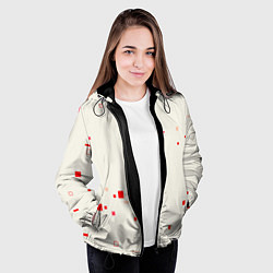 Куртка с капюшоном женская Color white red shapes, цвет: 3D-черный — фото 2