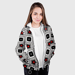 Куртка с капюшоном женская Звезды в геометрической абстракции, цвет: 3D-белый — фото 2