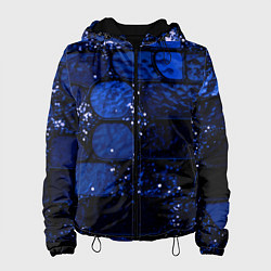 Куртка с капюшоном женская Чёрно-синий витражные плитки, цвет: 3D-черный