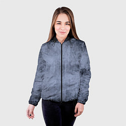 Куртка с капюшоном женская Текстура серо-синий бетон, цвет: 3D-черный — фото 2