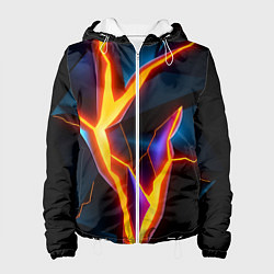Куртка с капюшоном женская Neon orange glow, цвет: 3D-белый