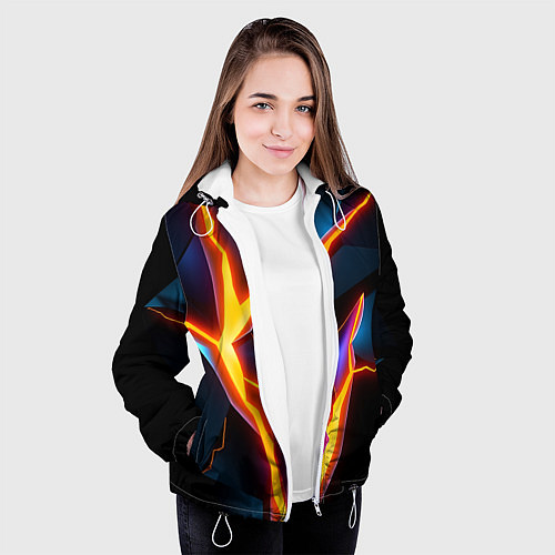 Женская куртка Neon orange glow / 3D-Белый – фото 3