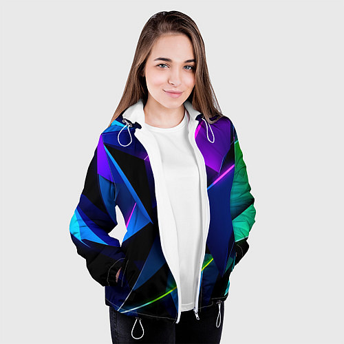 Женская куртка Neon geometric / 3D-Белый – фото 3