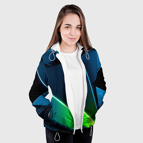 Женская куртка Neon colored geometric / 3D-Белый – фото 3