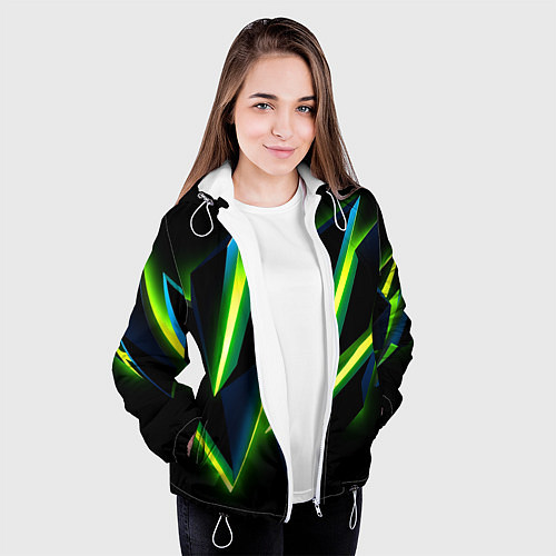 Женская куртка Geometric neon / 3D-Белый – фото 3