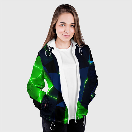 Женская куртка Neon tile green / 3D-Белый – фото 3