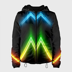 Куртка с капюшоном женская Neon multicolored lines, цвет: 3D-черный