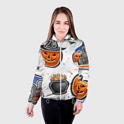 Куртка с капюшоном женская Дух хэллоуина, цвет: 3D-белый — фото 2