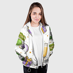 Куртка с капюшоном женская Новогодний вайб, цвет: 3D-белый — фото 2