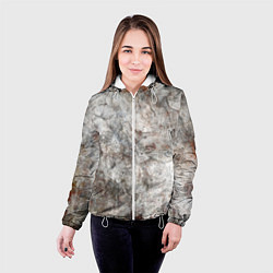 Куртка с капюшоном женская Абстракция - gray limestone, цвет: 3D-белый — фото 2