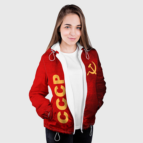 Женская куртка Советский союз символика / 3D-Белый – фото 3