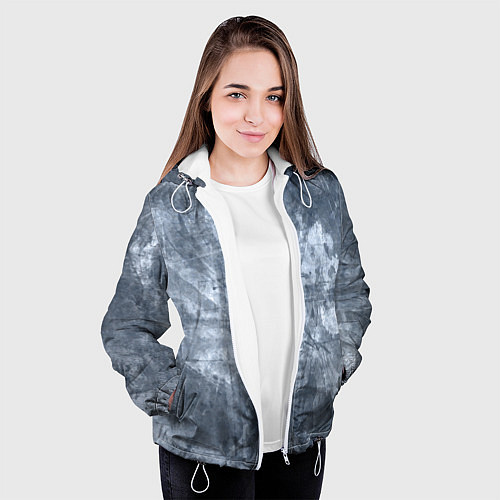 Женская куртка Абстракция - gray-blue / 3D-Белый – фото 3