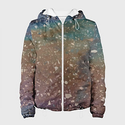 Куртка с капюшоном женская Мокрый маслянный асфальт, цвет: 3D-белый