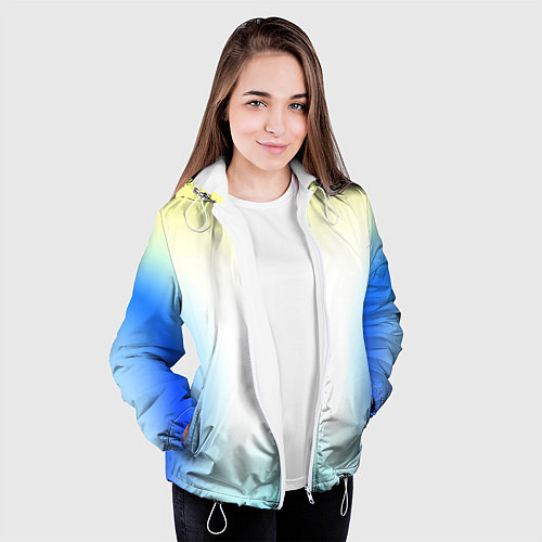 Женская куртка Color yellow blue white / 3D-Белый – фото 3