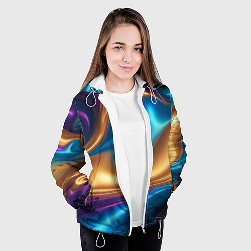 Женская куртка Сплавы разноцветные / 3D-Белый – фото 3