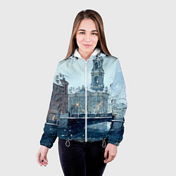 Куртка с капюшоном женская Зимний Питер, цвет: 3D-белый — фото 2