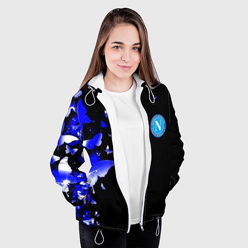 Женская куртка Наполи бабочки текстура / 3D-Белый – фото 3