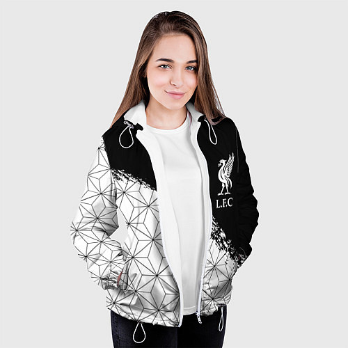 Женская куртка Liverpool краски текстура геометрия / 3D-Белый – фото 3