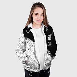 Куртка с капюшоном женская Liverpool краски текстура геометрия, цвет: 3D-белый — фото 2