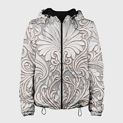 Куртка с капюшоном женская Вензельные цветы, цвет: 3D-черный